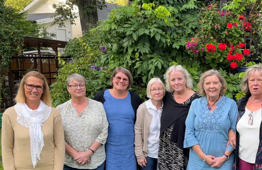 Styrelsen 2022/23. Från vänster: Eva, Lena, Cissi, Monica, Mariana, Riitta, Marita, Pronoti och Anna
